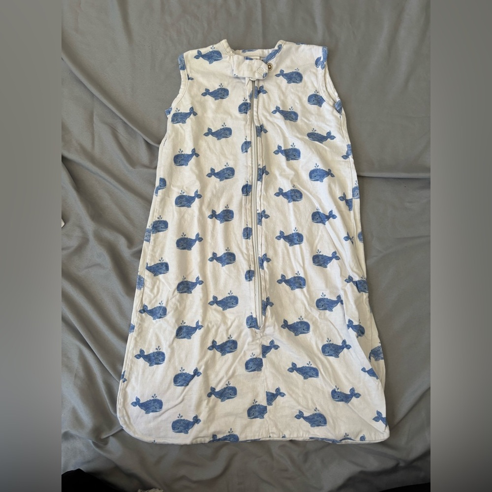 Amazon White Sleep Sack with Blue Whale Print